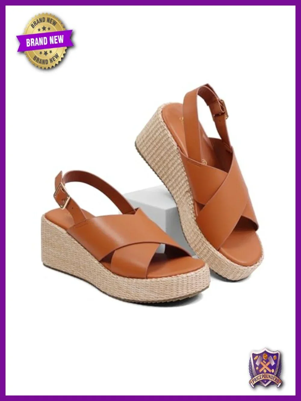 Women's Open Toe Espadrille Wedge Sandals with Ankle Strap and Buckle